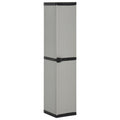 Garten-Lagerschrank mit 3 Böden Grau & Schwarz 34x40x168 cm