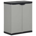 Mülltonnenbox Grau und Schwarz 68x40x85 cm PP