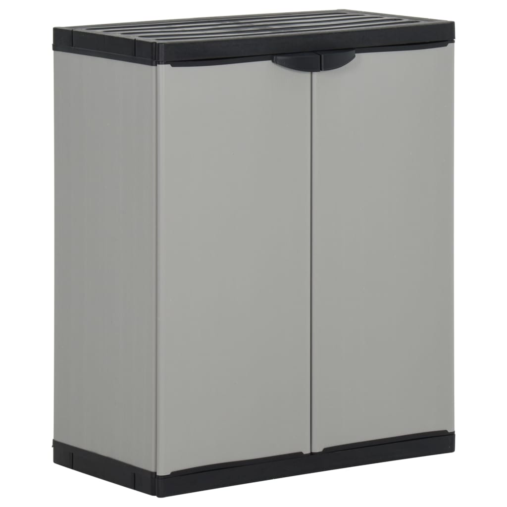 Mülltonnenbox Grau und Schwarz 68x40x85 cm PP