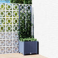 Garten-Pflanzgefäß mit Spalier Blaugrau 40 x 40 x 136 cm PP