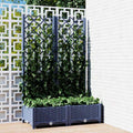 Garten-Pflanzgefäß mit Spalier Blaugrau 80 x 40 x 121,5 cm PP