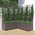 Pflanzkübel mit Rankgitter Braun 120x120x136 cm PP