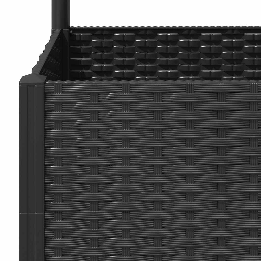 Garten-Pflanzgefäß mit Spalier Schwarz 120 x 40 x 136 cm PP