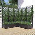Pflanzkübel mit Spalier Schwarz 120x120x121,5 cm PP