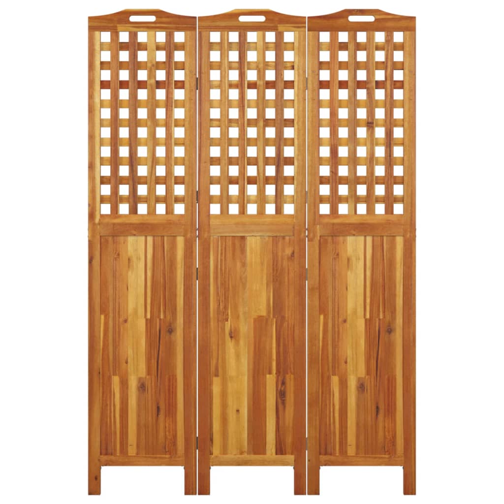 3-tlg. Paravent 121,5x2x180 cm Massivholz Akazie