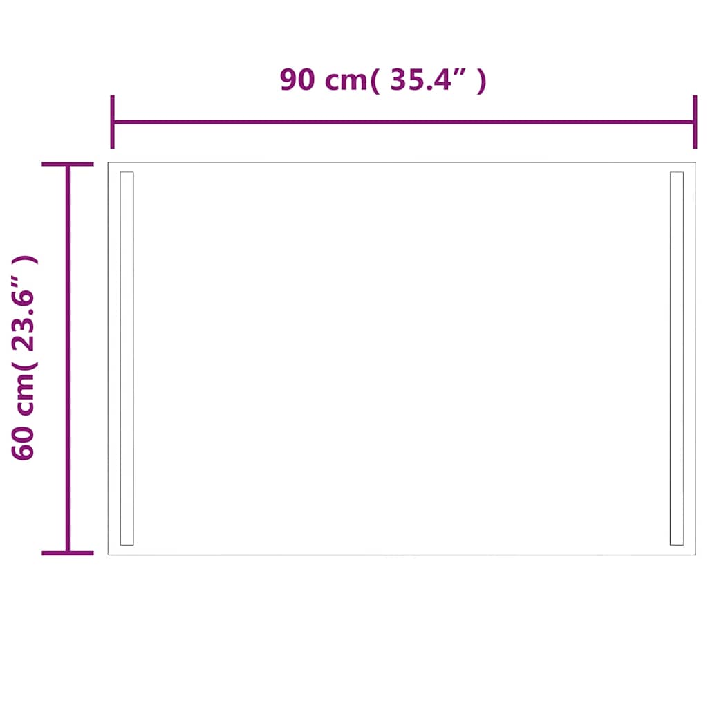 LED-Badspiegel 90x60 cm