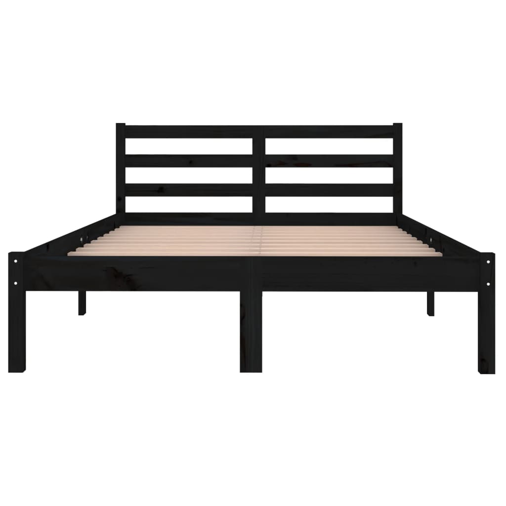 Massivholzbett ohne Matratze Kiefernholz 120x200 cm Schwarz