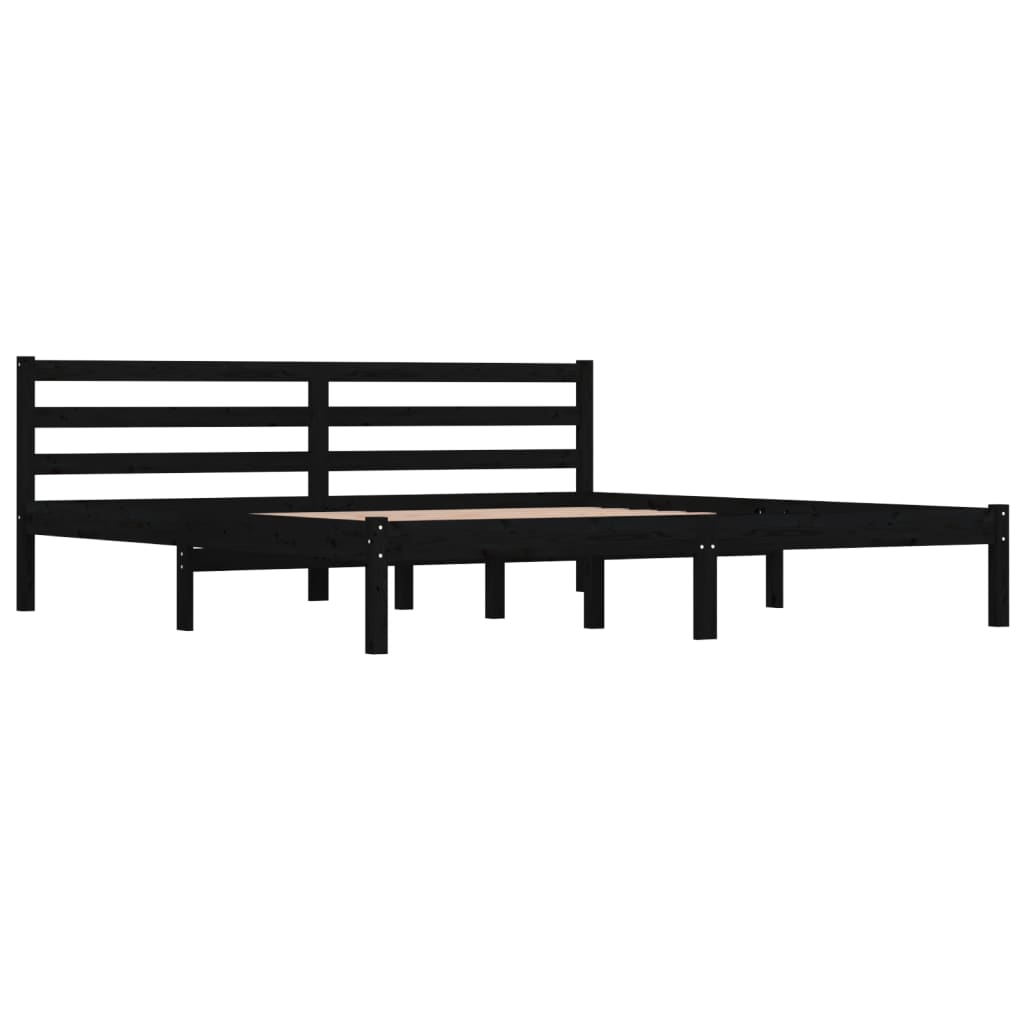 Massivholzbett Kiefer 180x200 cm Schwarz