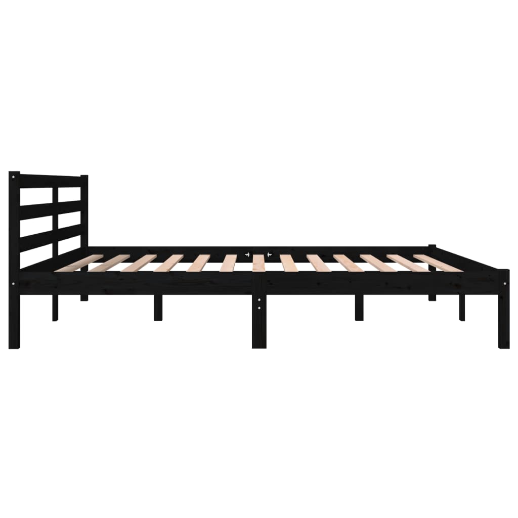 Massivholzbett Kiefer 180x200 cm Schwarz