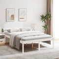 Seniorenbett Weiß 120x190 cm Massivholz Kiefer
