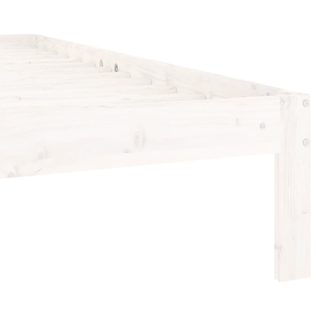 Massivholzbett ohne Matratze Weiß 120x200 cm Kiefernholz