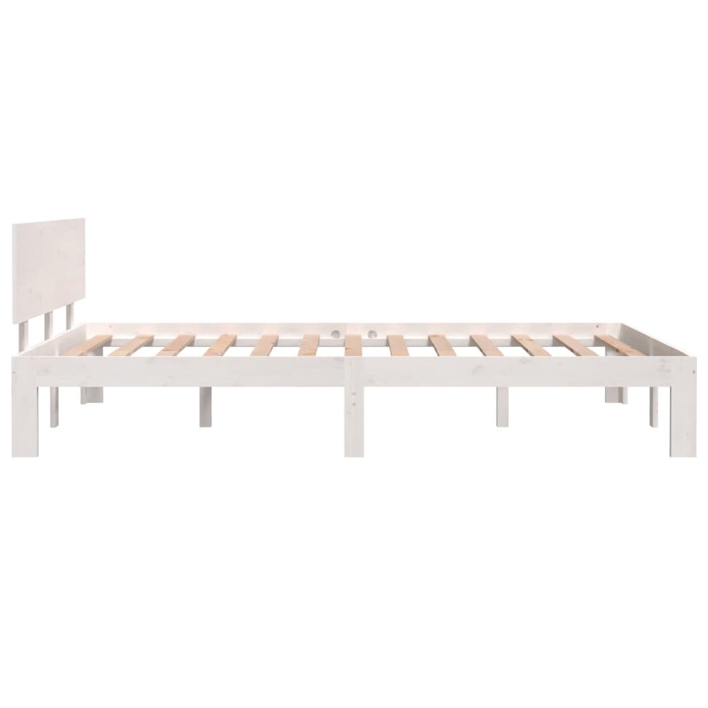 Massivholzbett ohne Matratze Weiß 120x200 cm Kiefernholz