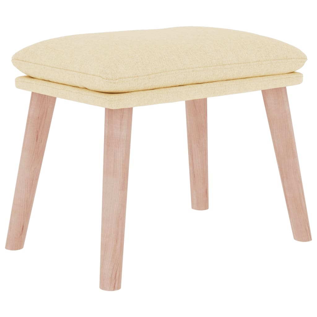 Schaukelstuhl mit Fußhocker Creme Stoff