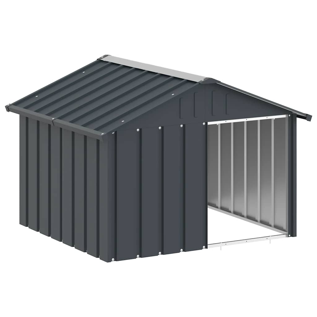 Hundehütte Anthrazit 116,5x103x81,5 cm Verzinkter Stahl