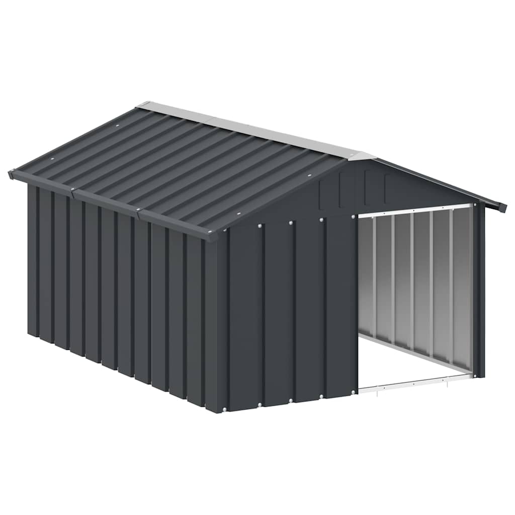 Hundehütte Anthrazit 116,5x153x81,5 cm Verzinkter Stahl