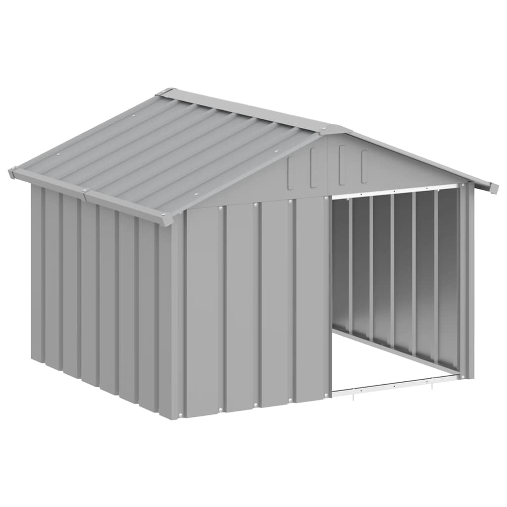 Hundehütte Grau 116,5x103x81,5 cm Verzinkter Stahl