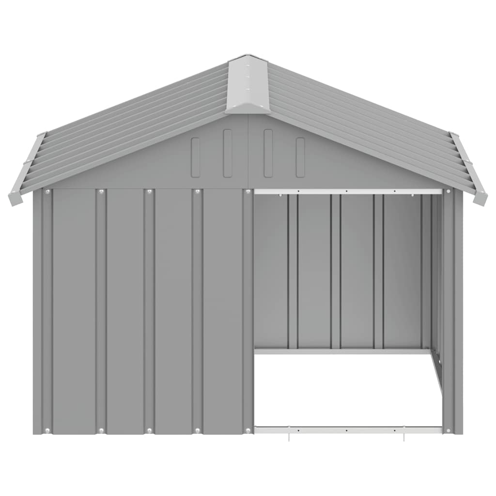 Hundehütte Grau 116,5x103x81,5 cm Verzinkter Stahl