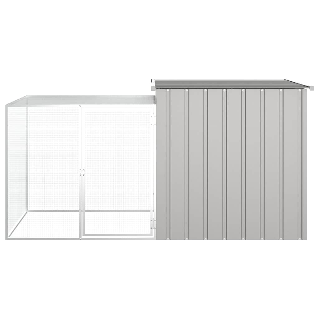 Hühnerkäfig Grau 200x91x100 cm Verzinkter Stahl