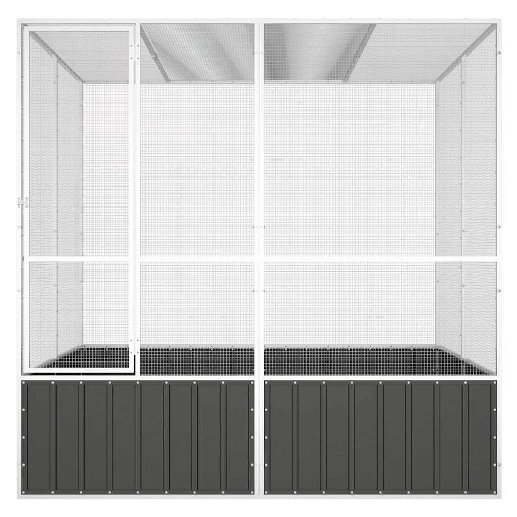Vogelkäfig Anthrazit 213,5x217,5x211,5 cm Verzinkter Stahl