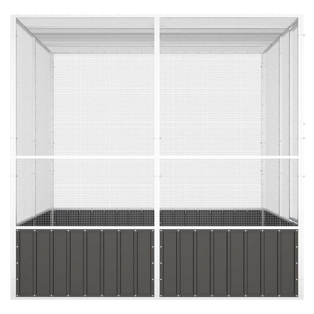 Vogelkäfig Anthrazit 213,5x217,5x211,5 cm Verzinkter Stahl