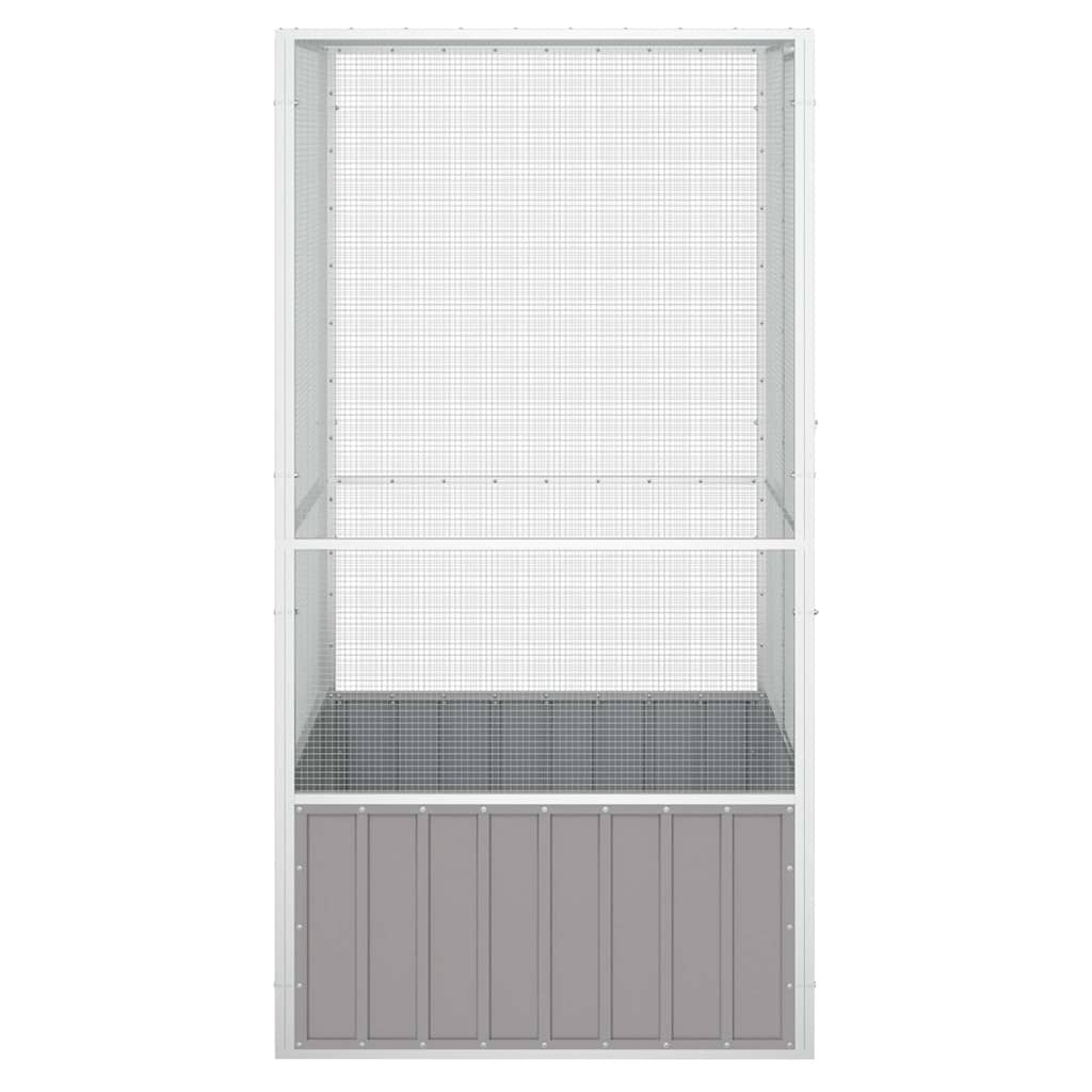 Vogelkäfig Grau 111x107x211,5 cm Verzinkter Stahl