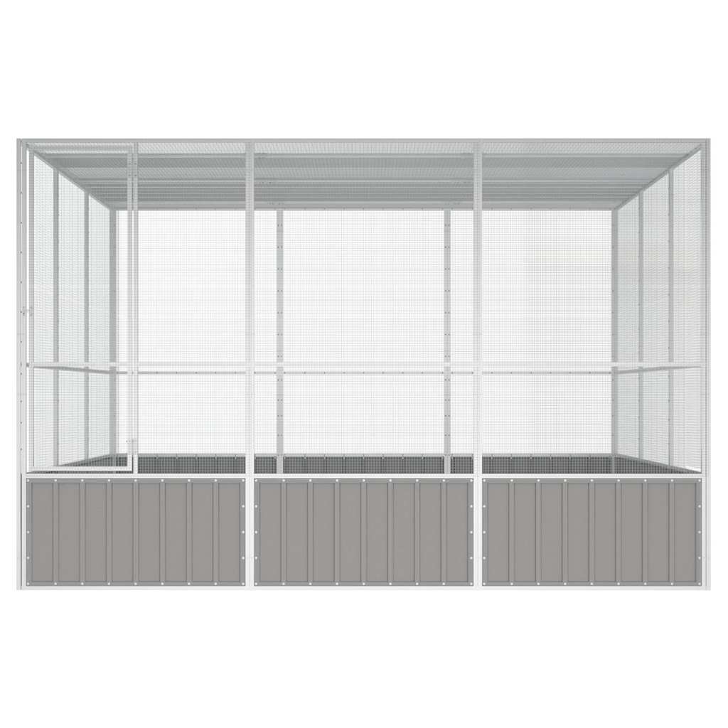 Vogelkäfig Grau 302,5x324,5x211,5 cm Verzinkter Stahl