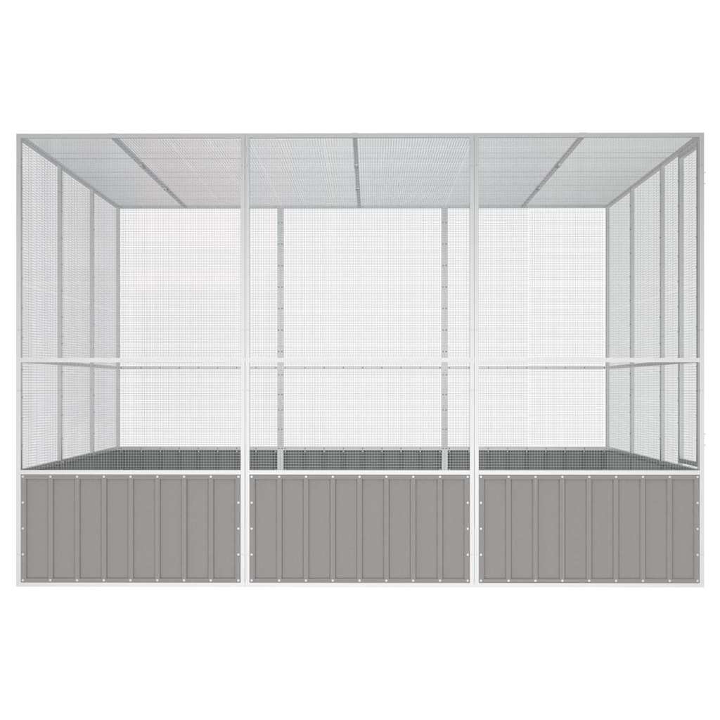 Vogelkäfig Grau 302,5x324,5x211,5 cm Verzinkter Stahl