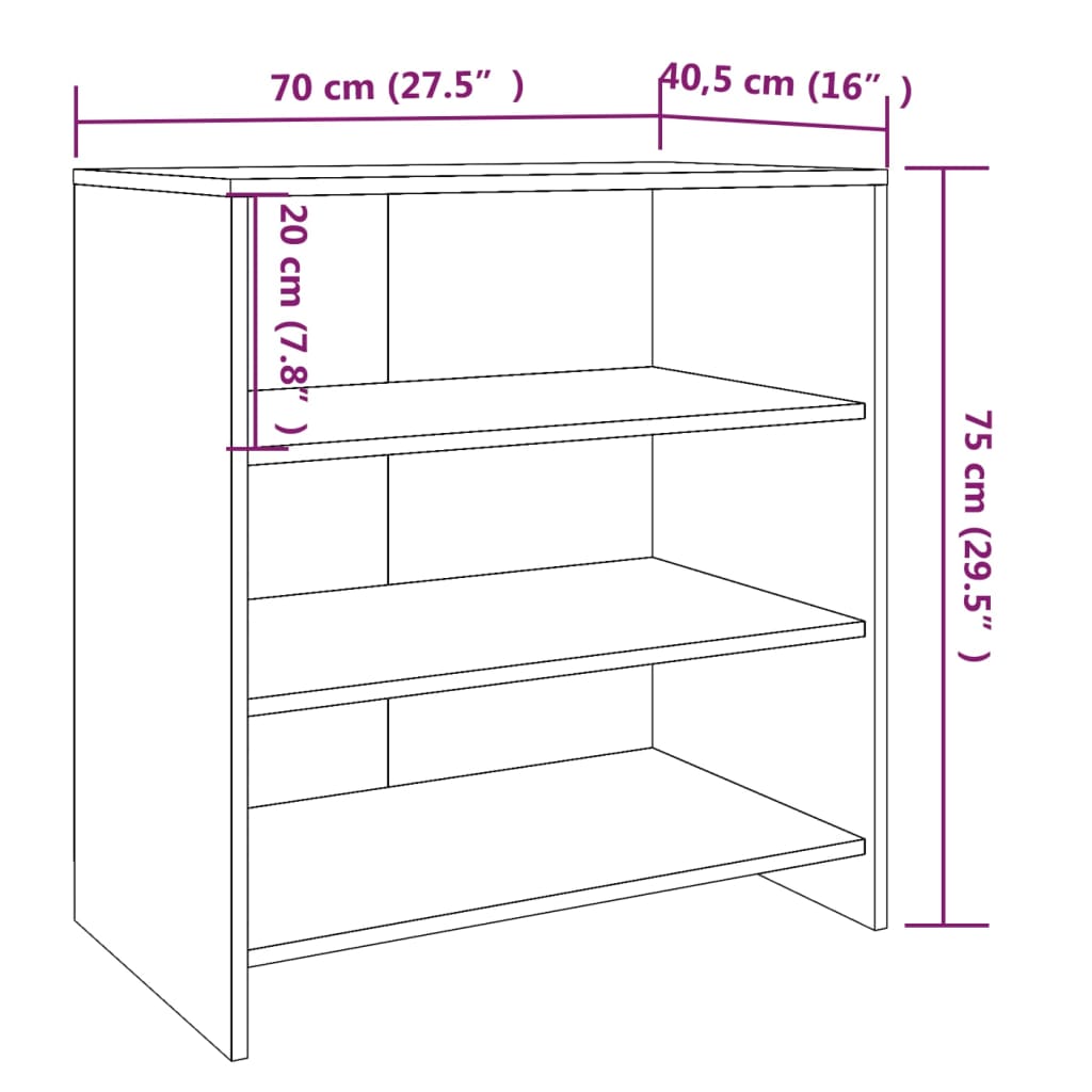 3-tlg. Sideboard Weiß Holzwerkstoff