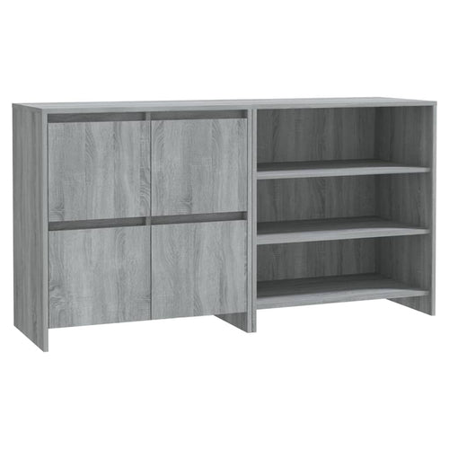 2-tlg. Sideboard Grau Sonoma Holzwerkstoff