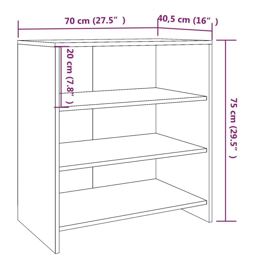 2-tlg. Sideboard Grau Sonoma Holzwerkstoff