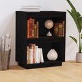 Beistellschrank Schwarz 60x34x75 cm Massivholz Kiefer