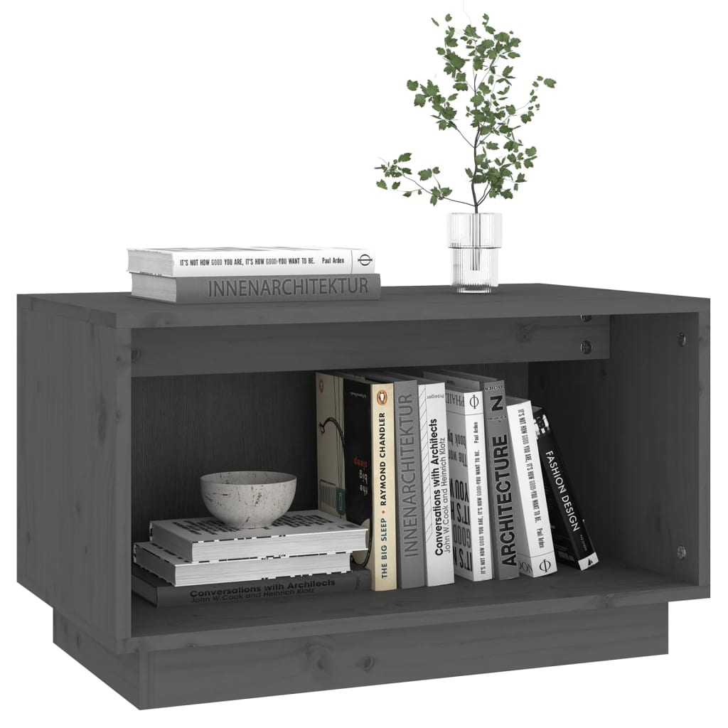 TV-Schrank Grau 60x35x35 cm Massivholz Kiefer