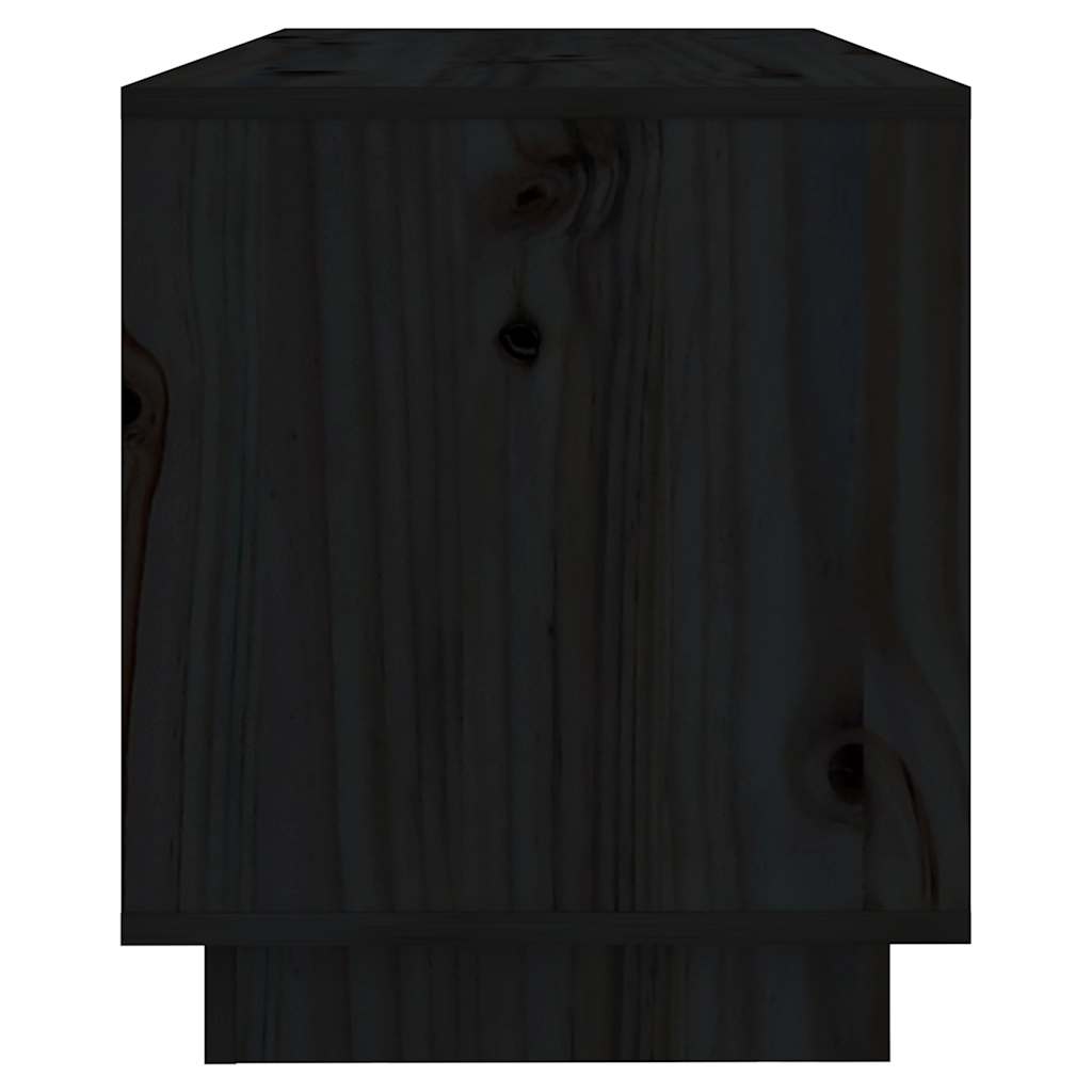 TV-Schrank Schwarz 74x34x40 cm Massivholz Kiefer