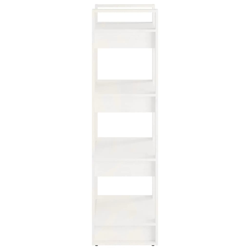 Bücherregal/Raumteiler Weiß 60x35x125 cm Massivholz