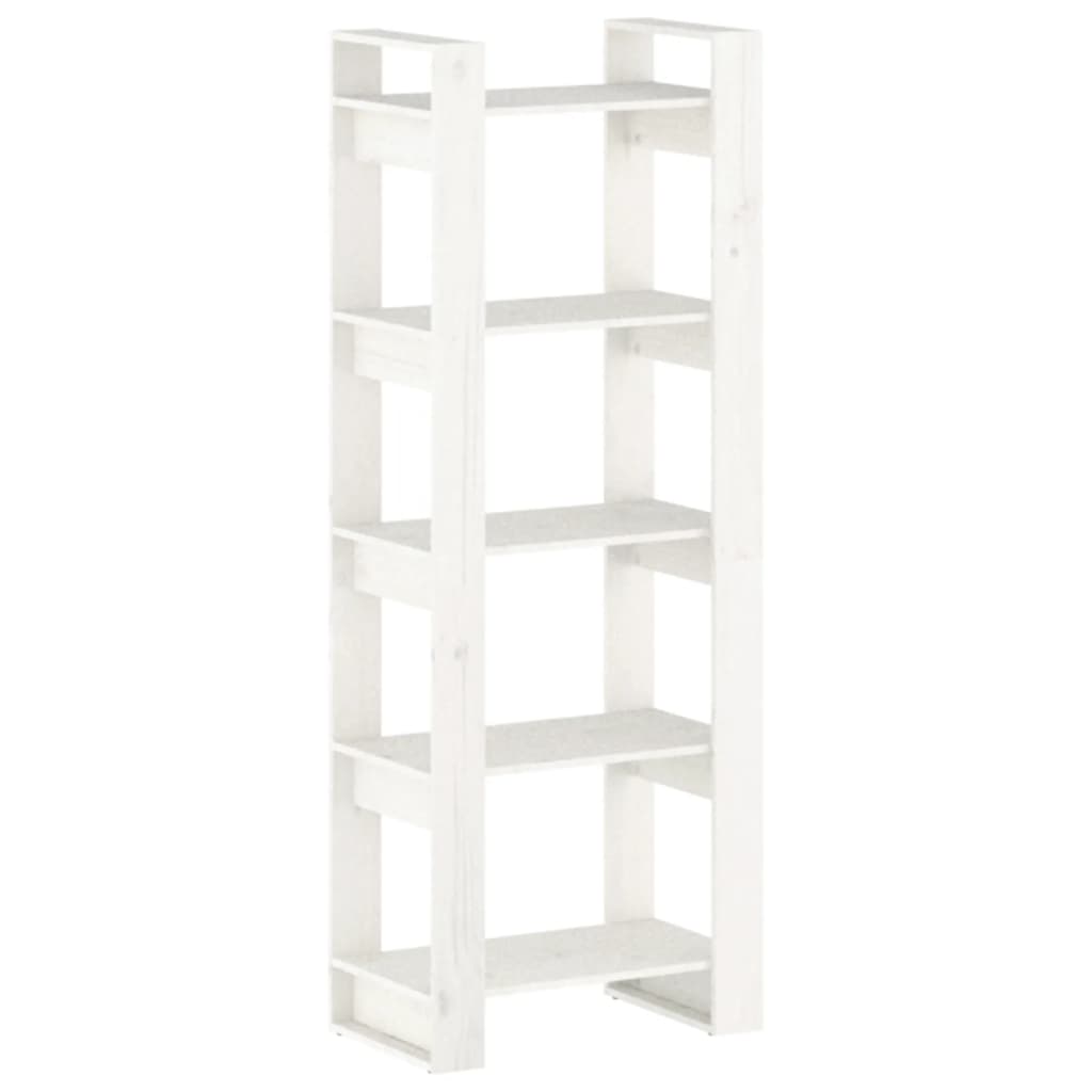 Bücherregal/Raumteiler Weiß 60x35x160 cm Massivholz