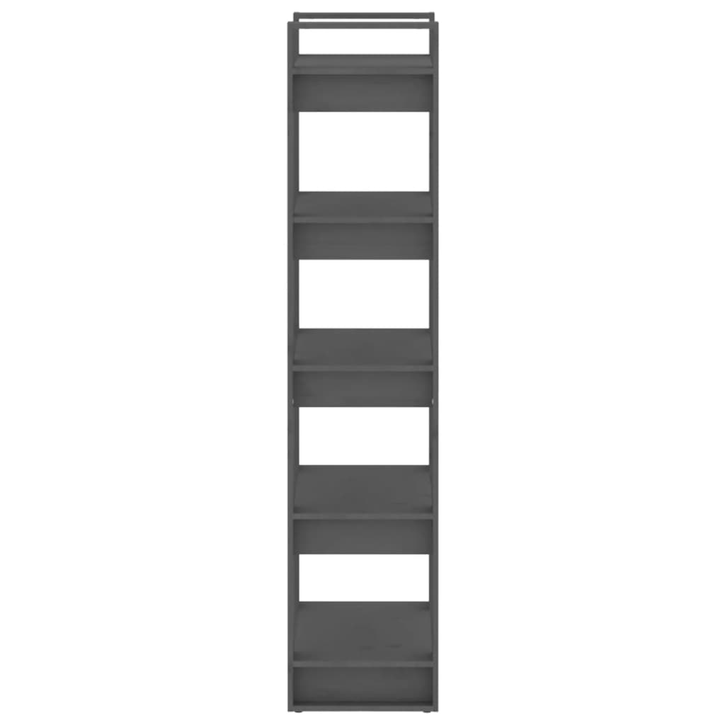 Bücherregal/Raumteiler Grau 60x35x160 cm Massivholz