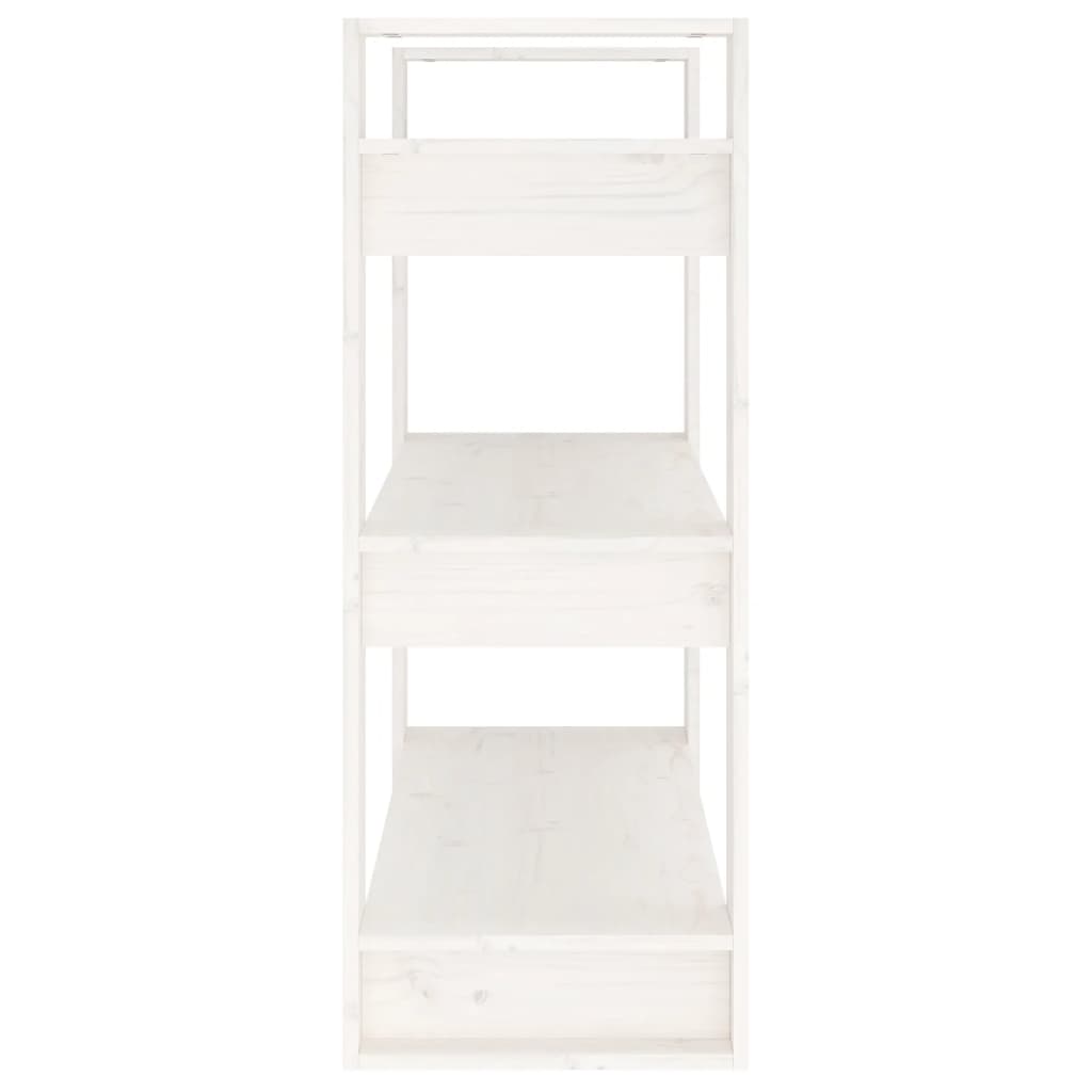 Bücherregal/Raumteiler Weiß 80x35x91 cm Massivholz Kiefer