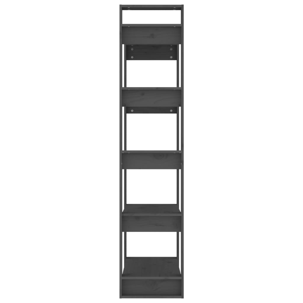 Bücherregal/Raumteiler Grau 80x35x160 cm Massivholz