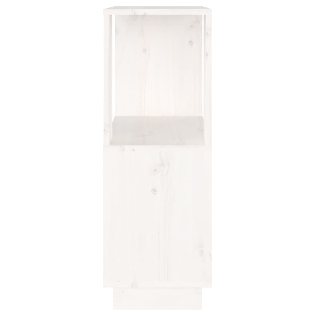 Bücherregal/Raumteiler Weiß 51x25x70 cm Massivholz Kiefer