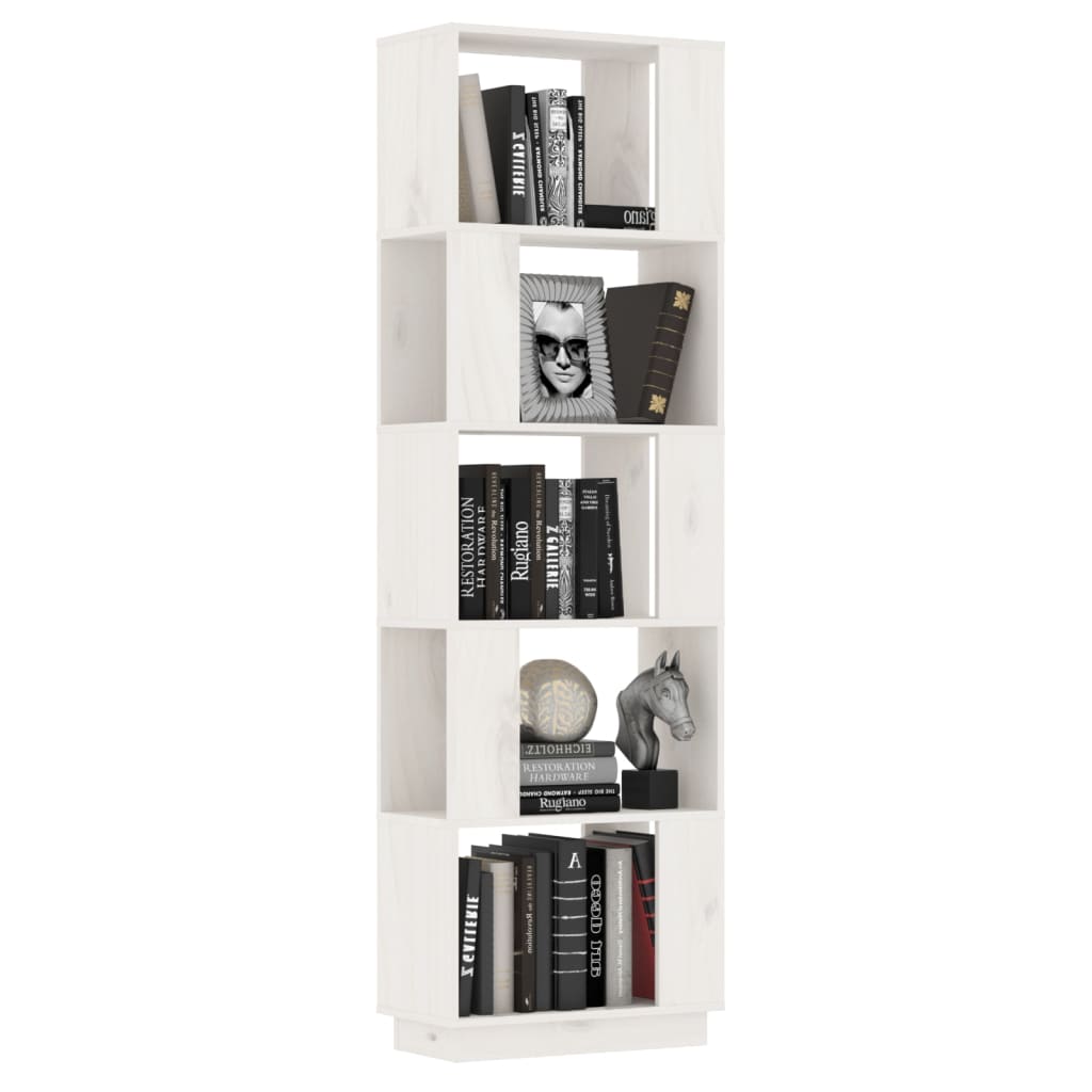 Bücherregal/Raumteiler Weiß 51x25x163,5 cm Massivholz Kiefer