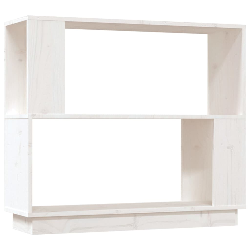 Bücherregal/Raumteiler Weiß 80x25x70 cm Massivholz Kiefer