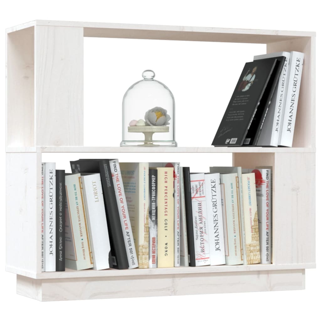 Bücherregal/Raumteiler Weiß 80x25x70 cm Massivholz Kiefer