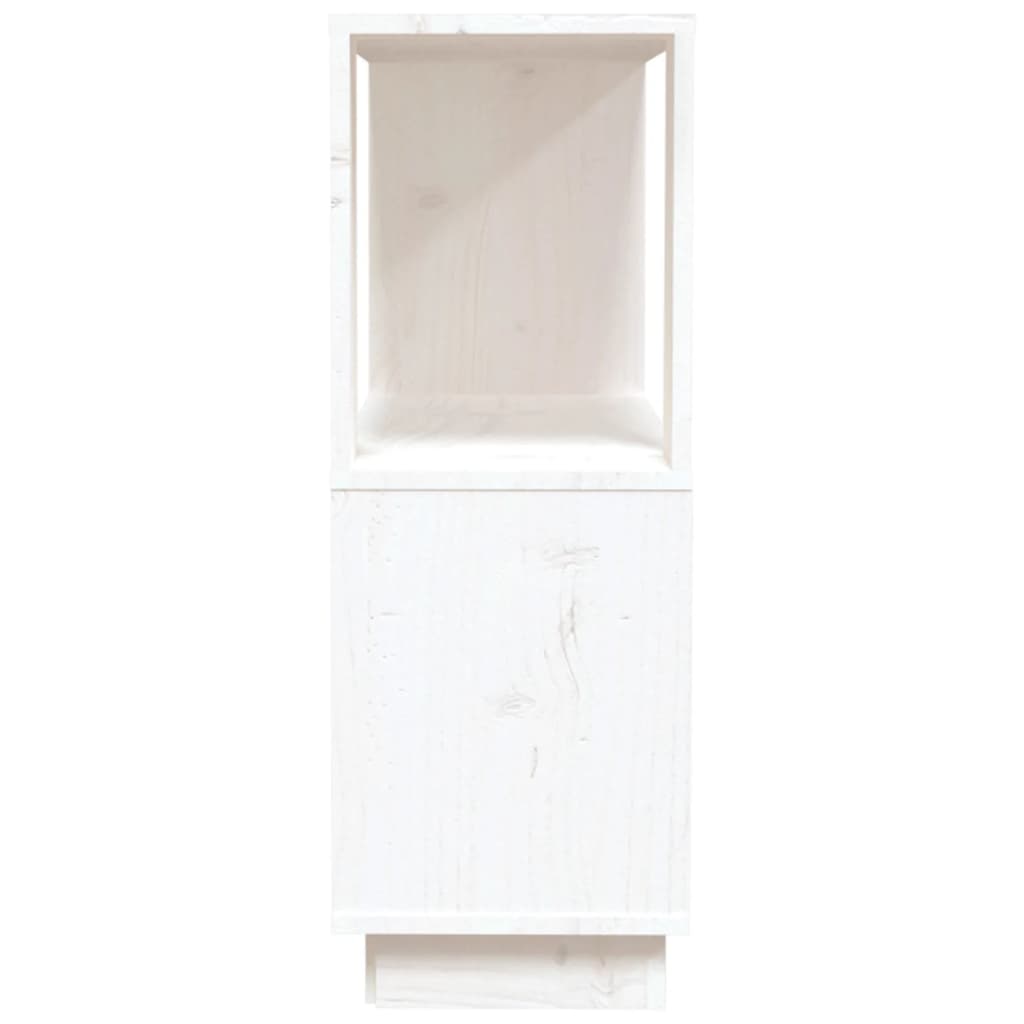 Bücherregal/Raumteiler Weiß 80x25x70 cm Massivholz Kiefer