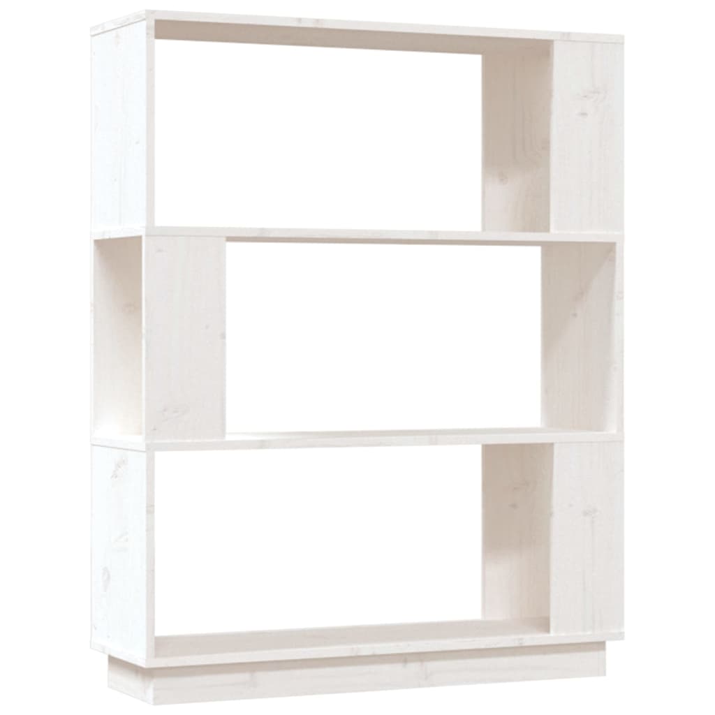 Bücherregal/Raumteiler Weiß 80x25x101 cm Massivholz Kiefer