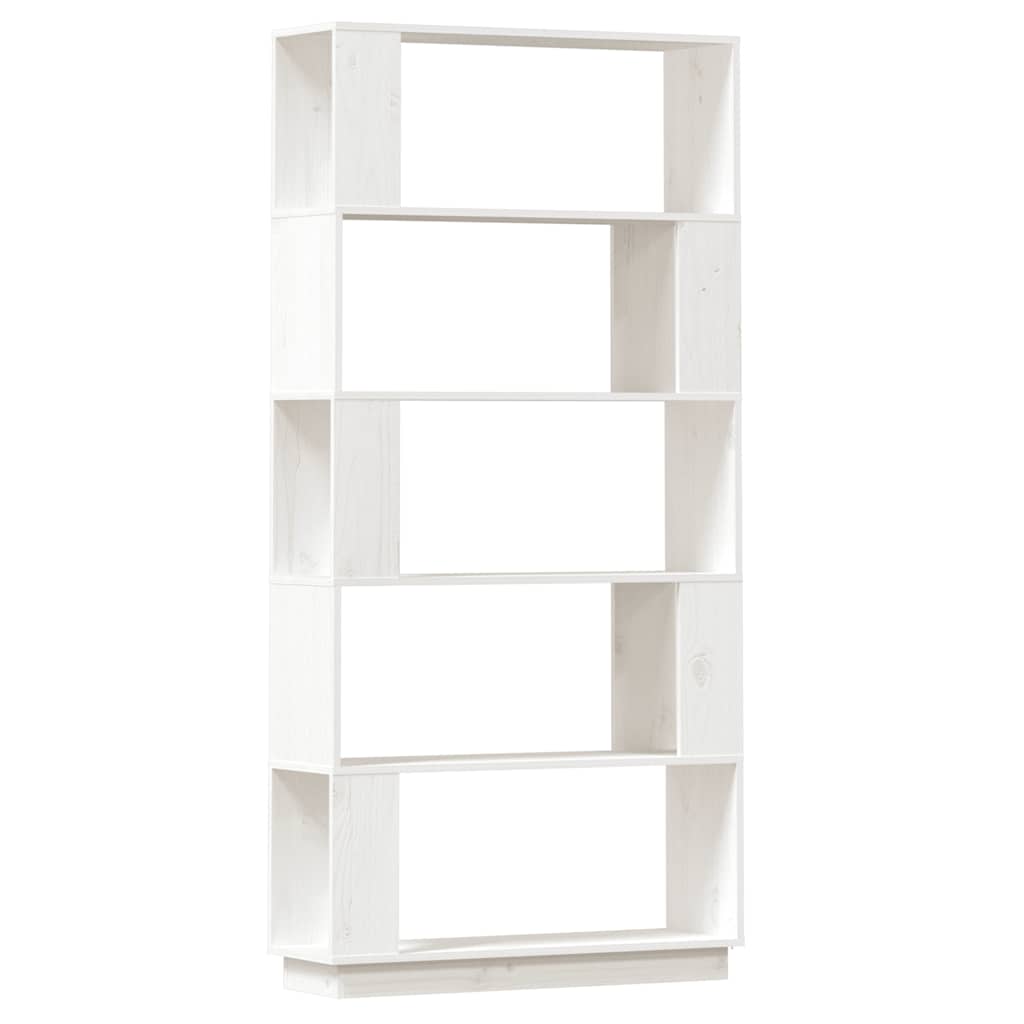 Bücherregal/Raumteiler Weiß 80x25x163,5 cm Massivholz Kiefer