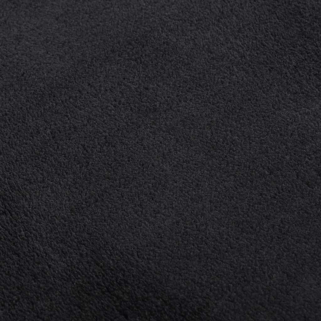 Teppich Waschbar Flauschig Kurzflor 160x230 Rutschfest Schwarz