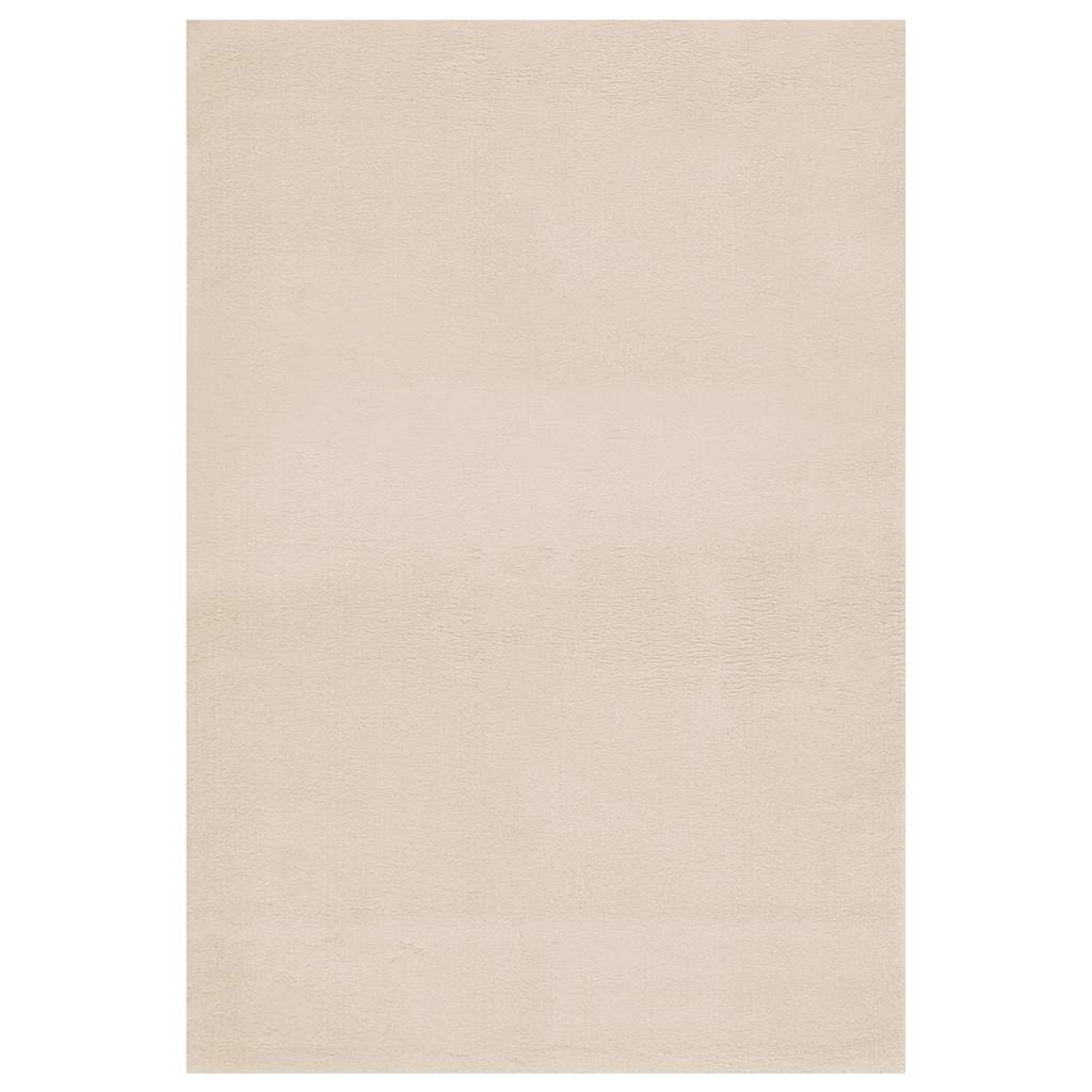 Teppich Waschbar Flauschig Kurzflor 160x230 Rutschfest Beige
