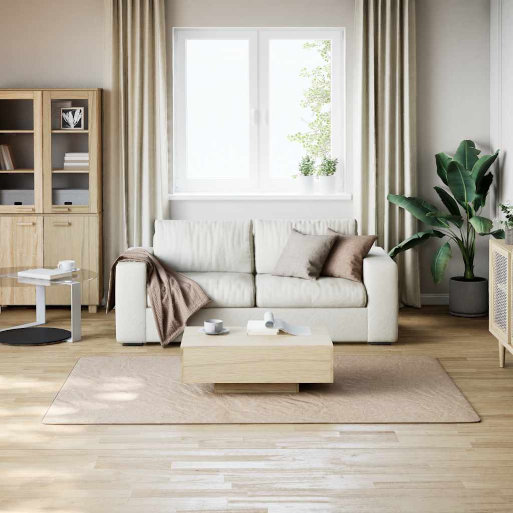 Teppich Waschbar Flauschig Kurzflor 160x230 Rutschfest Beige