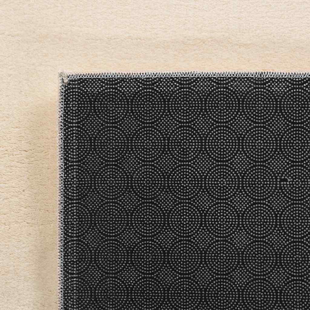 Teppich Waschbar Flauschig Kurzflor 160x230 Rutschfest Beige