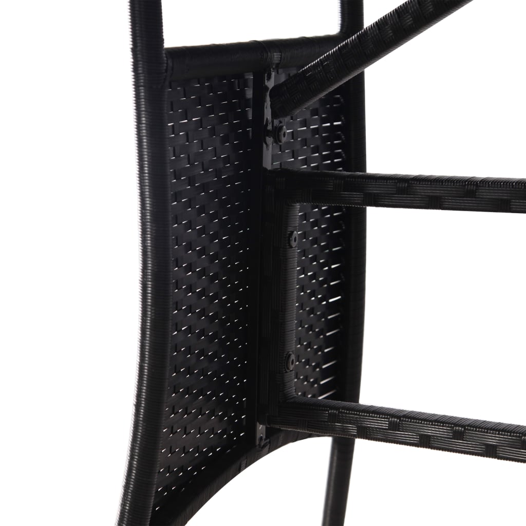 Gartentisch Schwarz 170x80x74 cm Poly Rattan